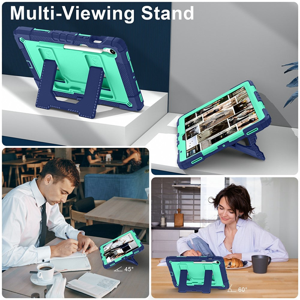 Tablet Case For Samsung Galaxy Tab S10 Lite  /  S10 FE  /  S9 FE Anti Drop PC + Silicone Cover with Kickstand Strap Pen Slot