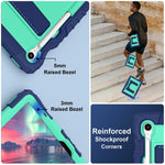 Tablet Case For Samsung Galaxy Tab S10 Lite  /  S10 FE  /  S9 FE Anti Drop PC + Silicone Cover with Kickstand Strap Pen Slot