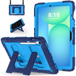 Tablet Case For Samsung Galaxy Tab S10 Lite  /  S10 FE  /  S9 FE Anti Drop PC + Silicone Cover with Kickstand Strap Pen Slot