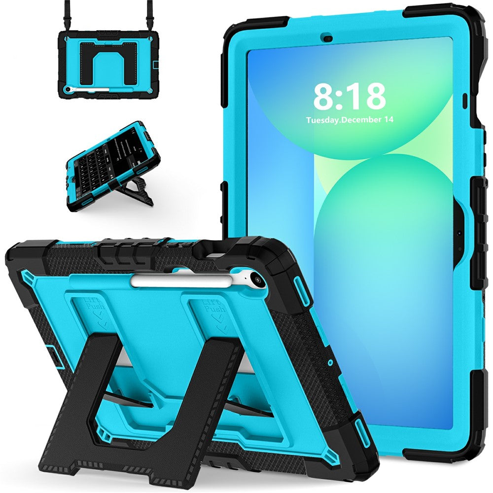 Tablet Case For Samsung Galaxy Tab S10 Lite  /  S10 FE  /  S9 FE Anti Drop PC + Silicone Cover with Kickstand Strap Pen Slot