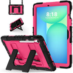 Tablet Case For Samsung Galaxy Tab S10 Lite  /  S10 FE  /  S9 FE Anti Drop PC + Silicone Cover with Kickstand Strap Pen Slot