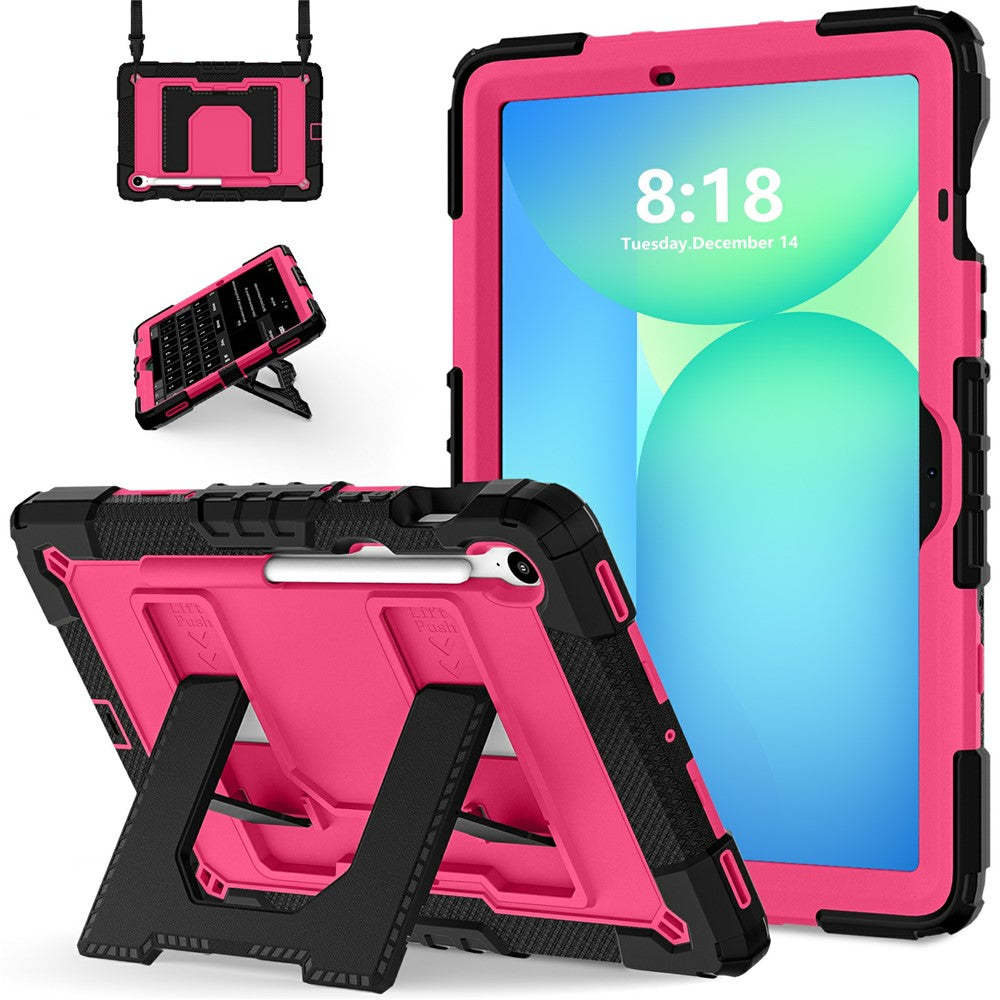 Tablet Case For Samsung Galaxy Tab S10 Lite  /  S10 FE  /  S9 FE Anti Drop PC + Silicone Cover with Kickstand Strap Pen Slot