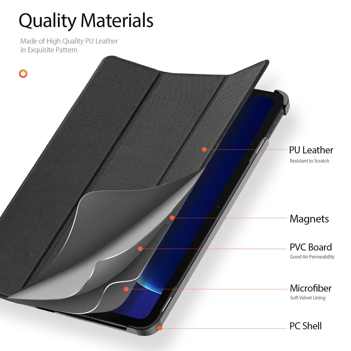 DUX DUCIS för OnePlus Pad Go 2 fodral Domo Series Tri-fold Stand PU Läder Tablettskydd