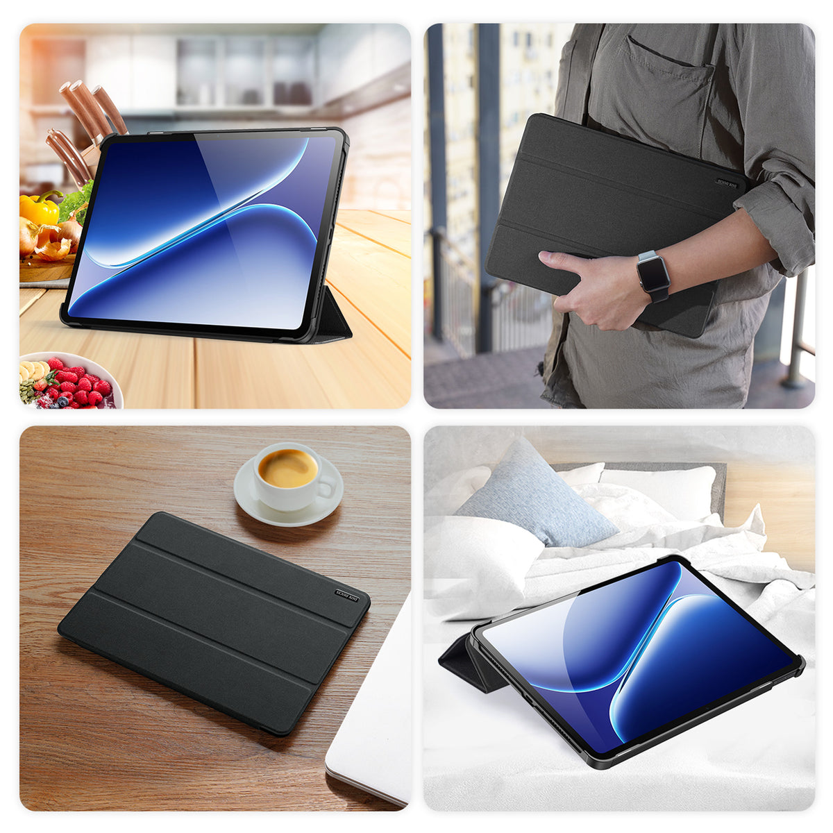 DUX DUCIS For OnePlus Pad Go 2 Case  Domo Series Tri-fold Stand PU Leather Tablet Cover