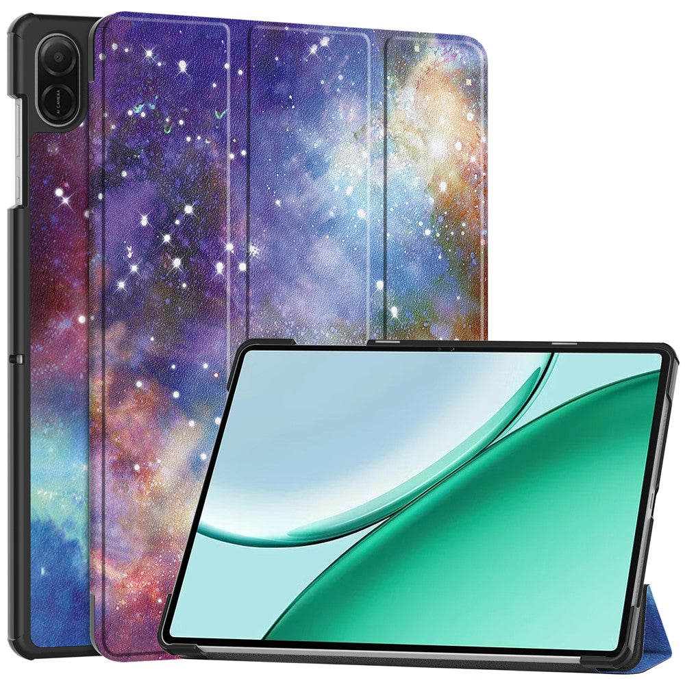 Til Honor Pad X8b / Pad X8a Cover Tri-fold Stativ Mønstertryk Læder Tablet Cover