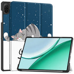Til Honor Pad X8b / Pad X8a Cover Tri-fold Stativ Mønstertryk Læder Tablet Cover