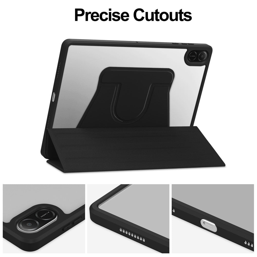 For Honor Pad X8b / Pad X8a Case 360 Degree Rotary Stand PU Leather + Acrylic Tablet Cover (Without Keyboard)