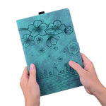 Til Honor MagicPad 4 Etui Kortpladser Læder Tablet Stand Folio Cover Blomster Kat