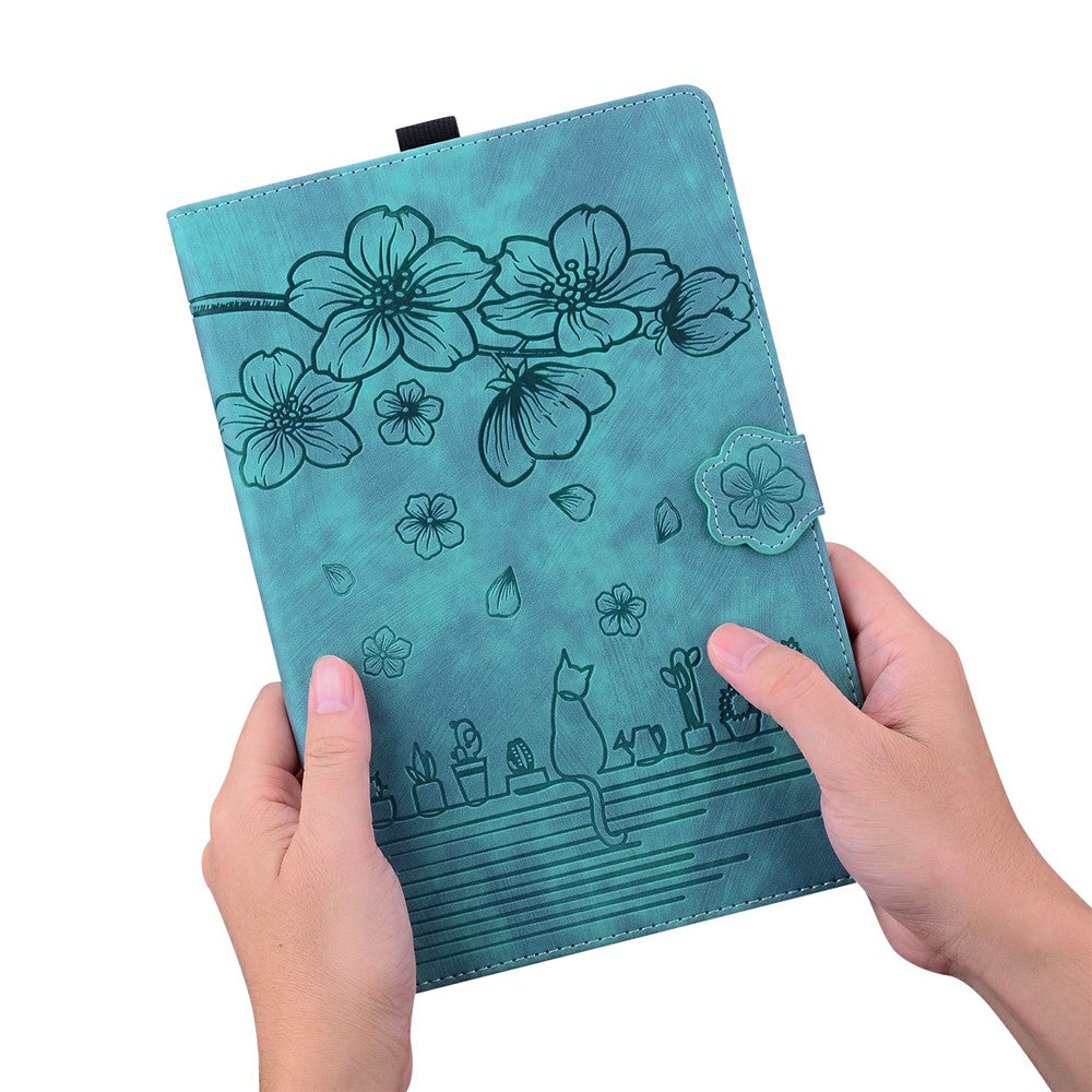 Til Honor MagicPad 4 Etui Kortpladser Læder Tablet Stand Folio Cover Blomster Kat