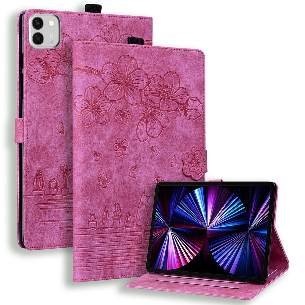 Til Honor MagicPad 4 Etui Kortpladser Læder Tablet Stand Folio Cover Blomster Kat
