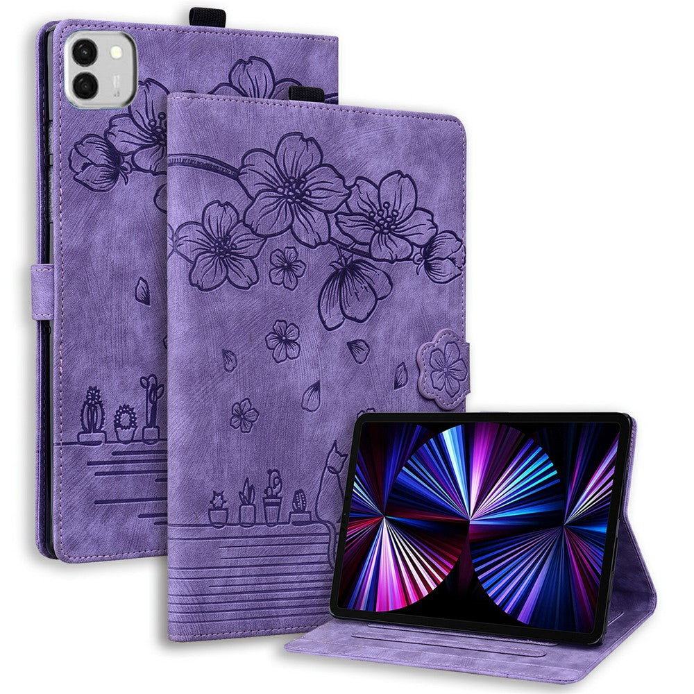 Til Honor MagicPad 4 Etui Kortpladser Læder Tablet Stand Folio Cover Blomster Kat