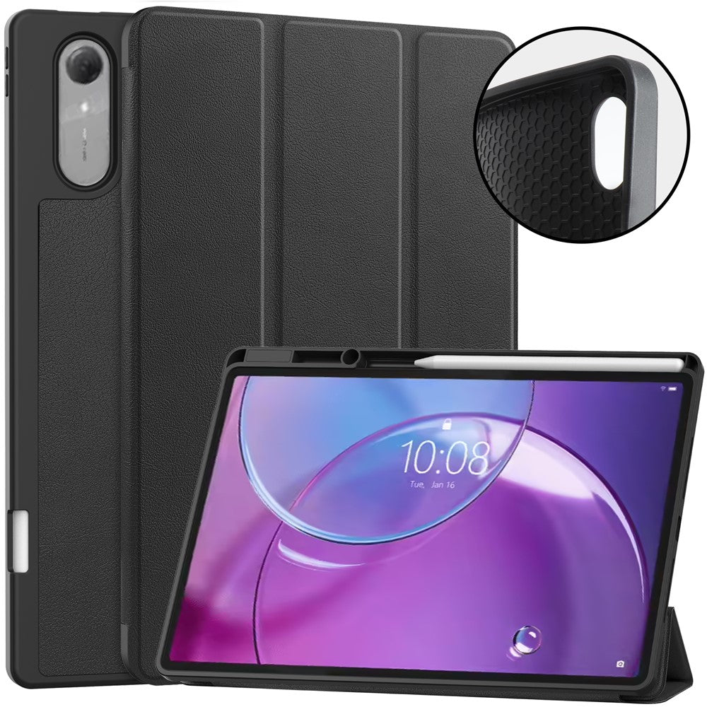 For Lenovo Idea Tab Pro Gen 2 Stand Case Shock-Absorbent Leather Tablet Cover with Pen Slot
