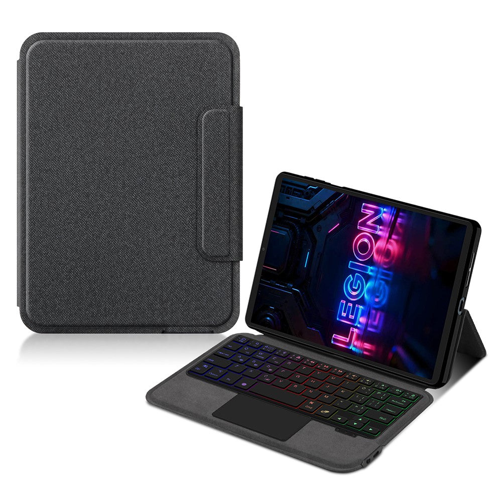 For Lenovo Legion Y700 (Gen 5) Leather Case + Touchpad Bluetooth-Compatible Keyboard with Backlit