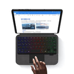 For Lenovo Legion Y700 (Gen 5) Leather Case + Touchpad Bluetooth-Compatible Keyboard with Backlit