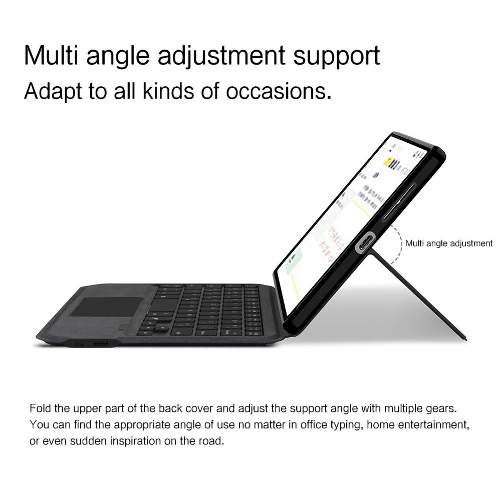 For Lenovo Legion Y700 (Gen 5) Leather Case + Touchpad Bluetooth-Compatible Keyboard with Backlit