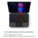 For Lenovo Legion Y700 (Gen 5) Leather Case + Touchpad Bluetooth-Compatible Keyboard with Backlit