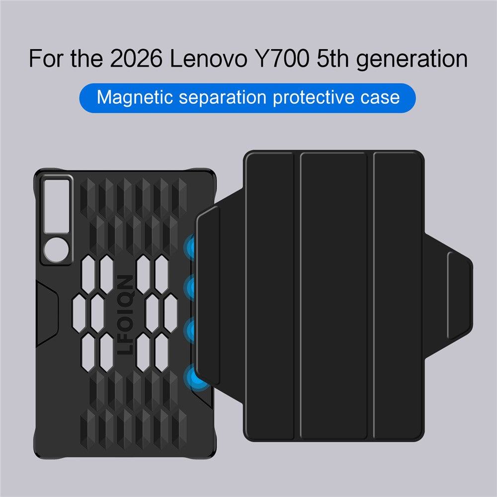 For Lenovo Legion Y700 (Gen 5) Case Stand PC PU Leather Magnetic Detachable Tablet Cover