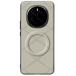 For Honor Magic7 5G Magnetic Case X-Patterned TPU PU Leather PC Anti-Drop Phone Cover