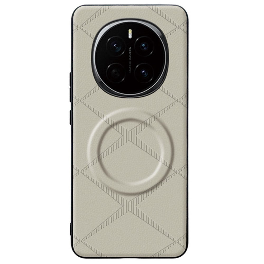 For Honor Magic7 5G Magnetic Case X-Patterned TPU PU Leather PC Anti-Drop Phone Cover