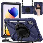 For Xiaomi Redmi Pad 2 Pro Kickstand Case TPU PC Silicone Tablet Cover with Hand Band  /  Shoulder Strap