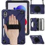 For Xiaomi Redmi Pad 2 Pro Kickstand Case TPU PC Silicone Tablet Cover with Hand Band  /  Shoulder Strap