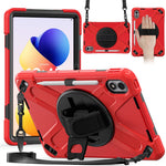 For Xiaomi Redmi Pad 2 Pro Kickstand Case TPU PC Silicone Tablet Cover with Hand Band  /  Shoulder Strap