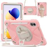 For Xiaomi Redmi Pad 2 Pro Kickstand Case TPU PC Silicone Tablet Cover with Hand Band  /  Shoulder Strap