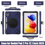 For Xiaomi Redmi Pad 2 Pro Case TPU + PC + Silicone Kickstand Anti Drop Tablet Cover