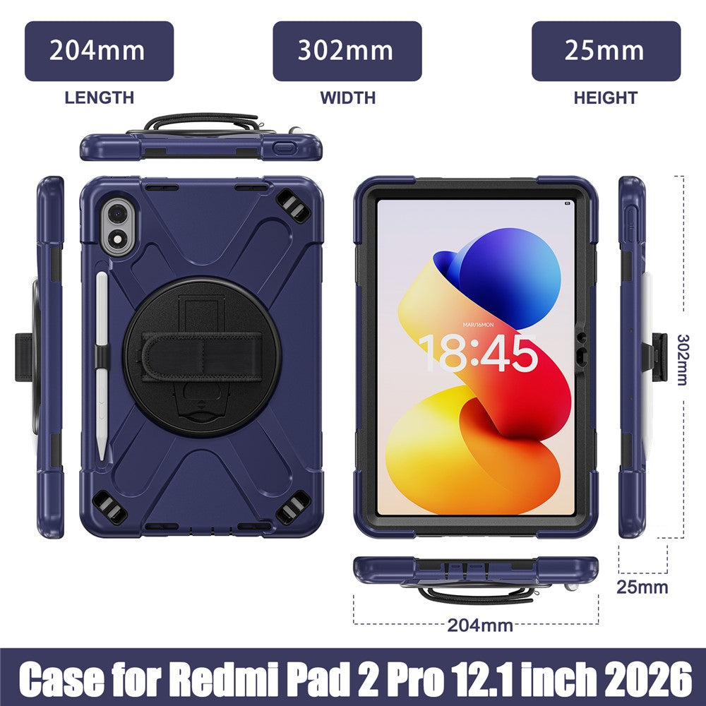 For Xiaomi Redmi Pad 2 Pro Case TPU + PC + Silicone Kickstand Anti Drop Tablet Cover