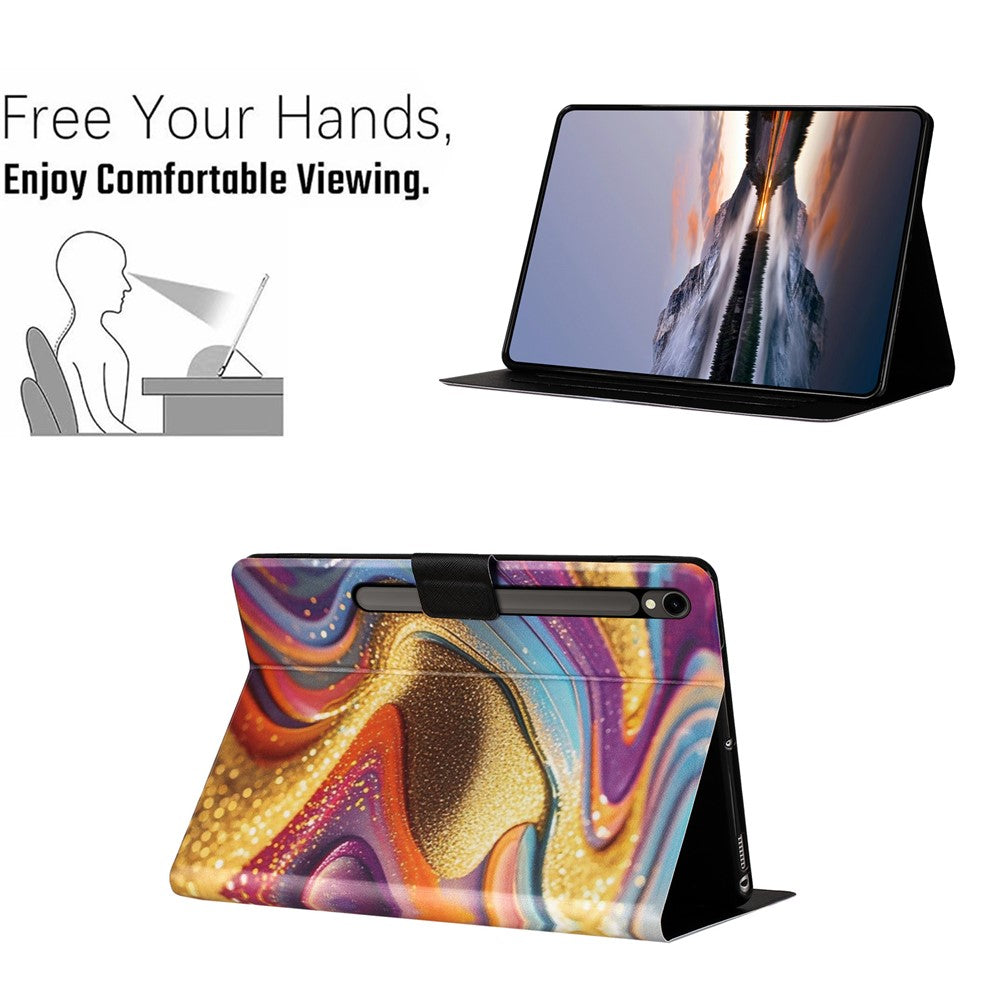 Tablet Case for Samsung Galaxy Tab S10 FE  /  S10 Lite  /  S9  /  S9 FE Litchi Texture TPU + PU Leather Protective Cover