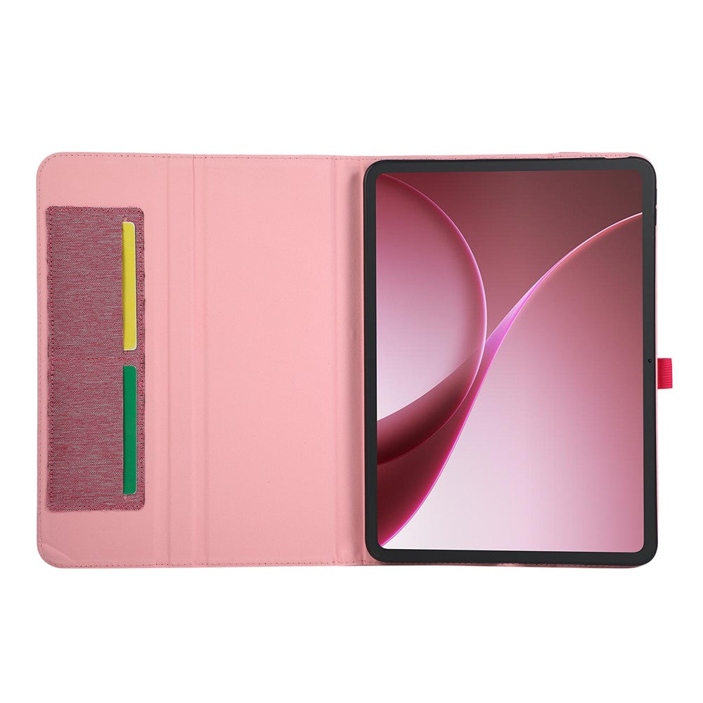 For Oppo Pad Air5 Case with Stand Card Holder Cloth Texture Leather Tablet Cover