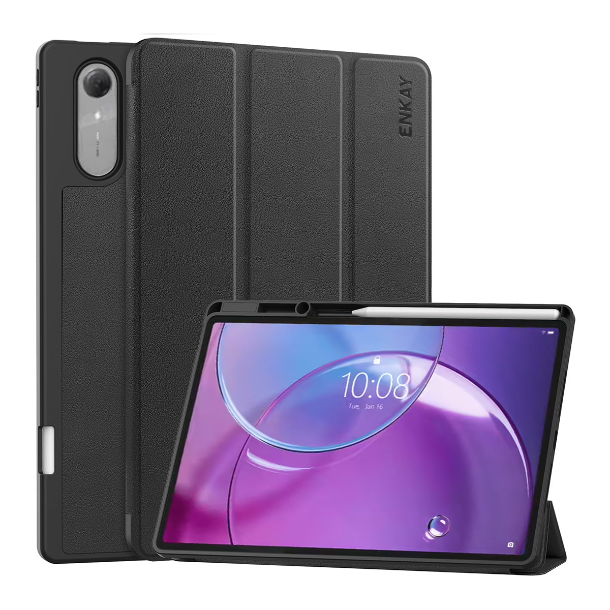 ENKAY HAT PRINCE For Lenovo Idea Tab Pro Gen 2 Tri-Fold Stand Tablet Case PU Leather+TPU Smart Cover with Pencil Holder