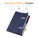 ENKAY HAT PRINCE For Lenovo Idea Tab Pro Gen 2 Tri-Fold Stand Tablet Case PU Leather+TPU Smart Cover with Pencil Holder
