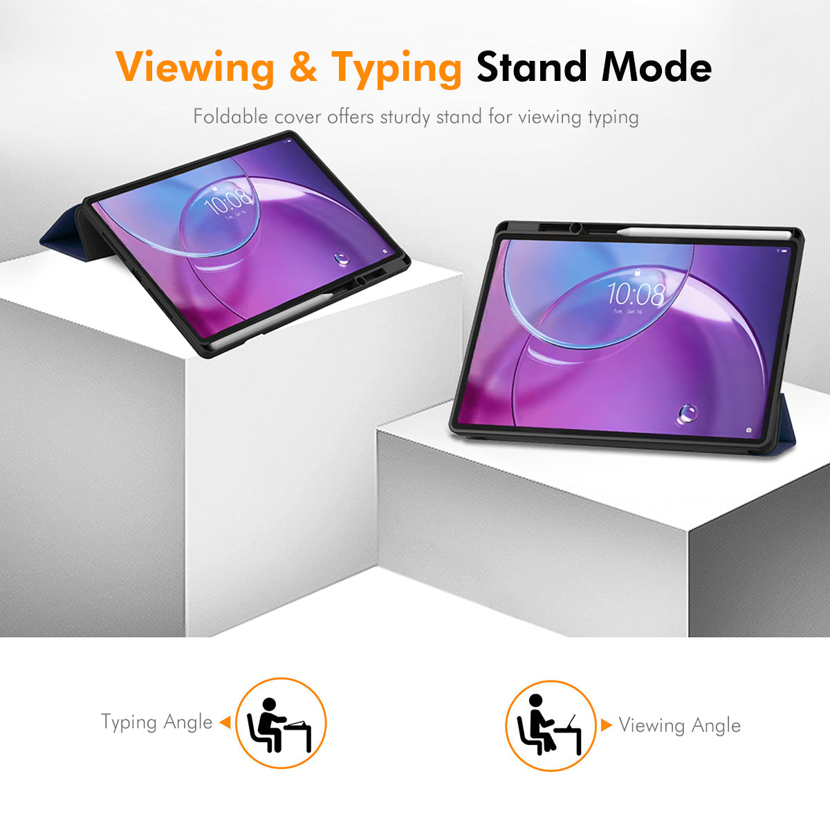 ENKAY HAT PRINCE For Lenovo Idea Tab Pro Gen 2 Tri-Fold Stand Tablet Case PU Leather+TPU Smart Cover with Pencil Holder