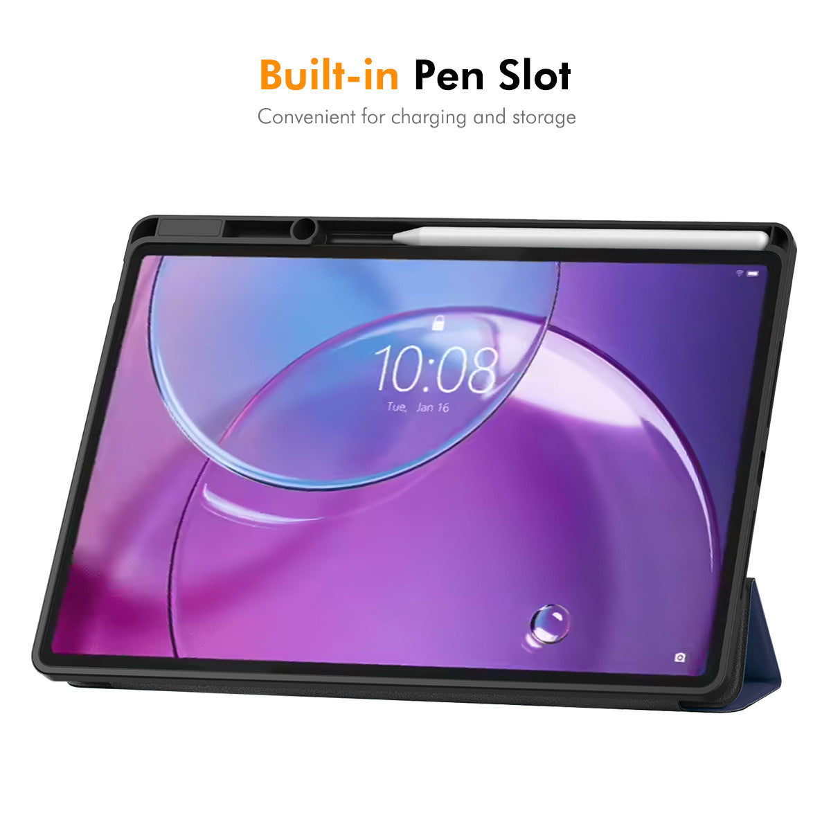 ENKAY HAT PRINCE For Lenovo Idea Tab Pro Gen 2 Tri-Fold Stand Tablet Case PU Leather+TPU Smart Cover with Pencil Holder