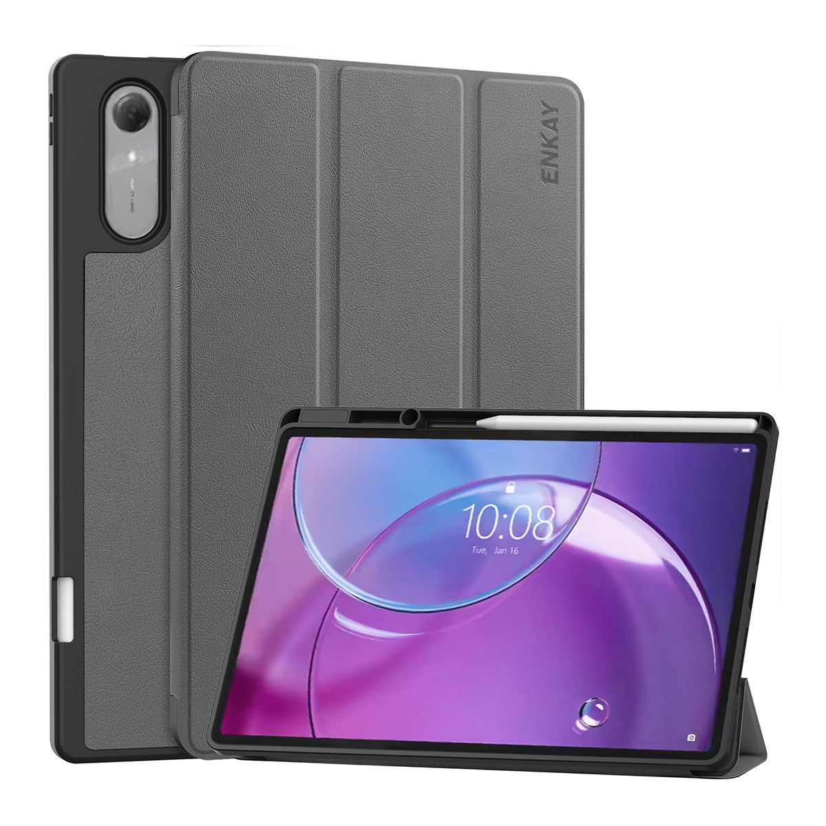 ENKAY HAT PRINCE For Lenovo Idea Tab Pro Gen 2 Tri-Fold Stand Tablet Case PU Leather+TPU Smart Cover with Pencil Holder
