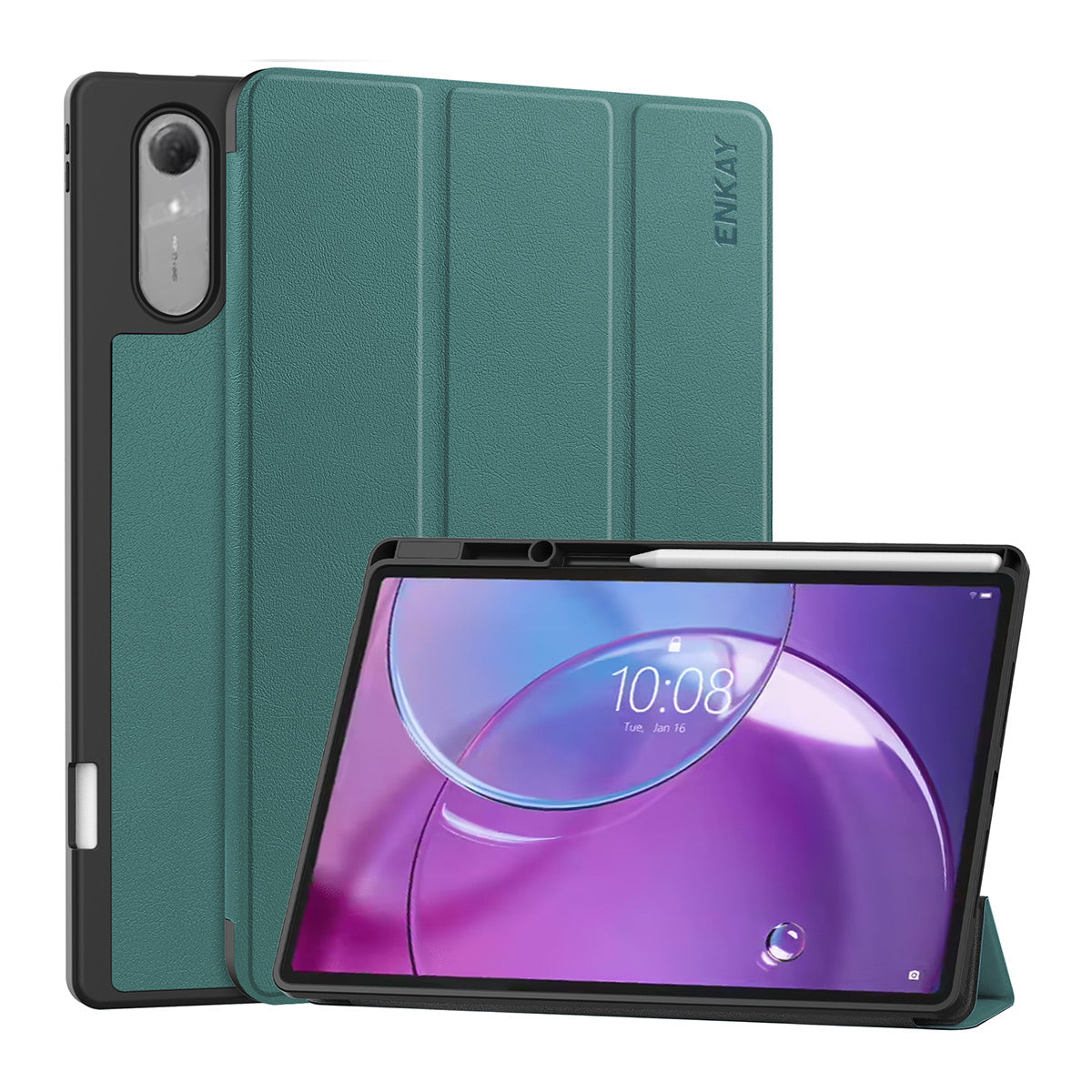 ENKAY HAT PRINCE For Lenovo Idea Tab Pro Gen 2 Tri-Fold Stand Tablet Case PU Leather+TPU Smart Cover with Pencil Holder