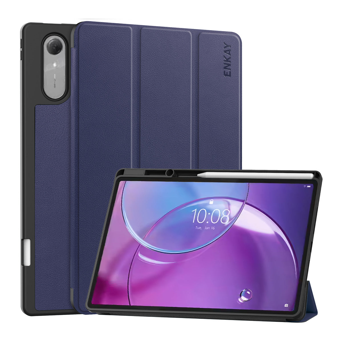 ENKAY HAT PRINCE For Lenovo Idea Tab Pro Gen 2 Tri-Fold Stand Tablet Case PU Leather+TPU Smart Cover with Pencil Holder