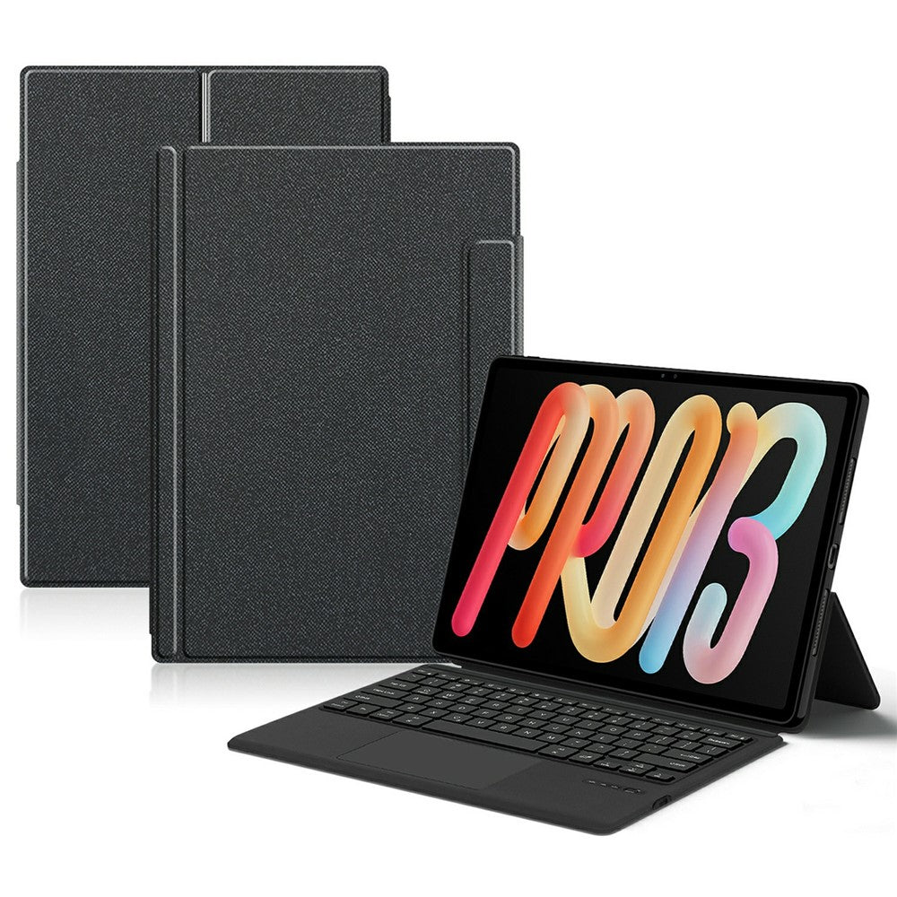 For Lenovo Xiaoxin Pad Pro 13 Leather Case + Touchpad Bluetooth-Compatible Keyboard (without Backlit)