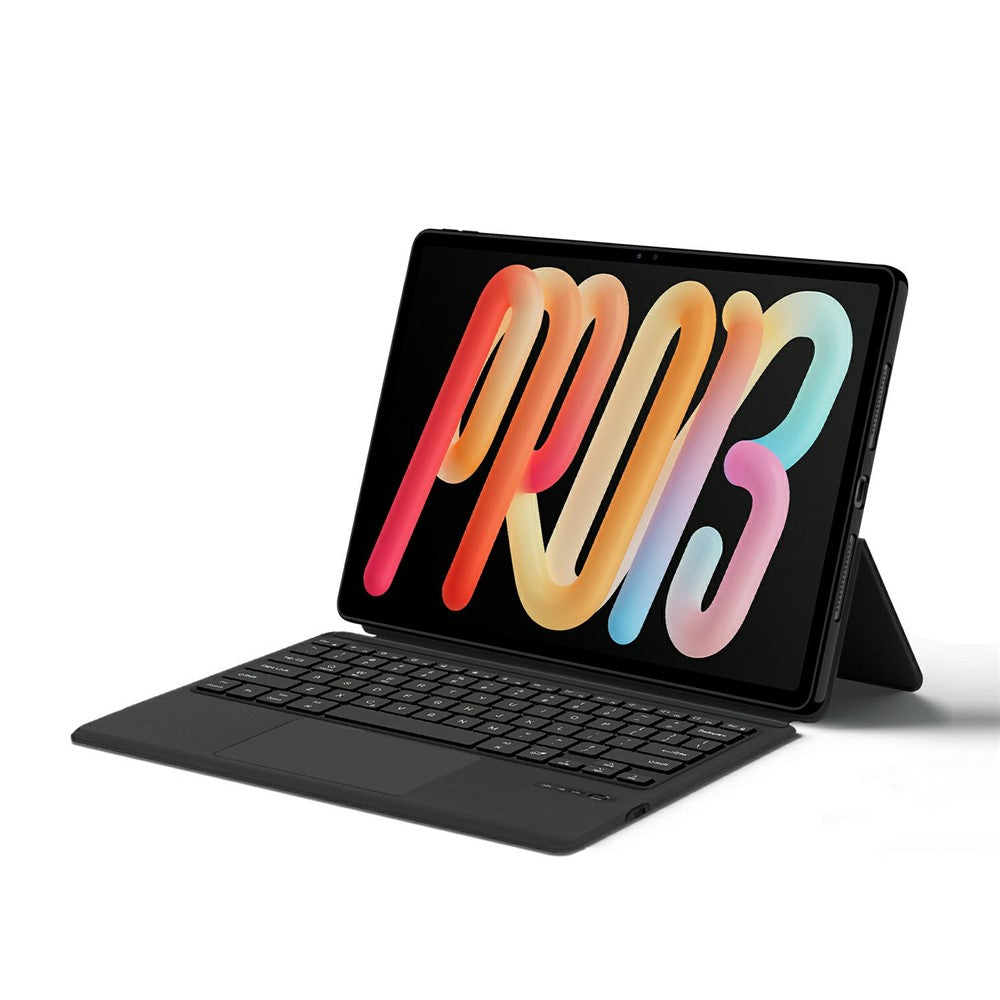 For Lenovo Xiaoxin Pad Pro 13 Leather Case + Touchpad Bluetooth-Compatible Keyboard (without Backlit)