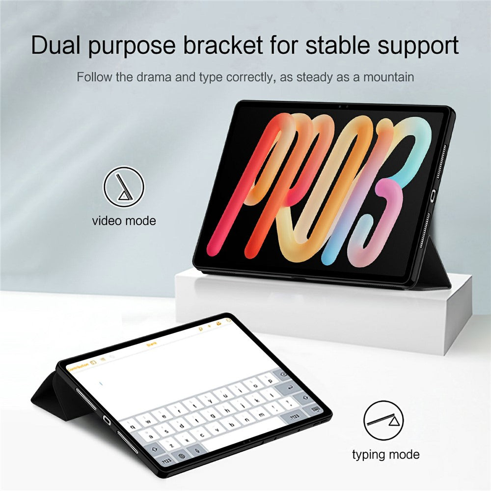 For Lenovo Xiaoxin Pad Pro 13 Case PU Leather TPU Back Trifold Stand Tablet Cover