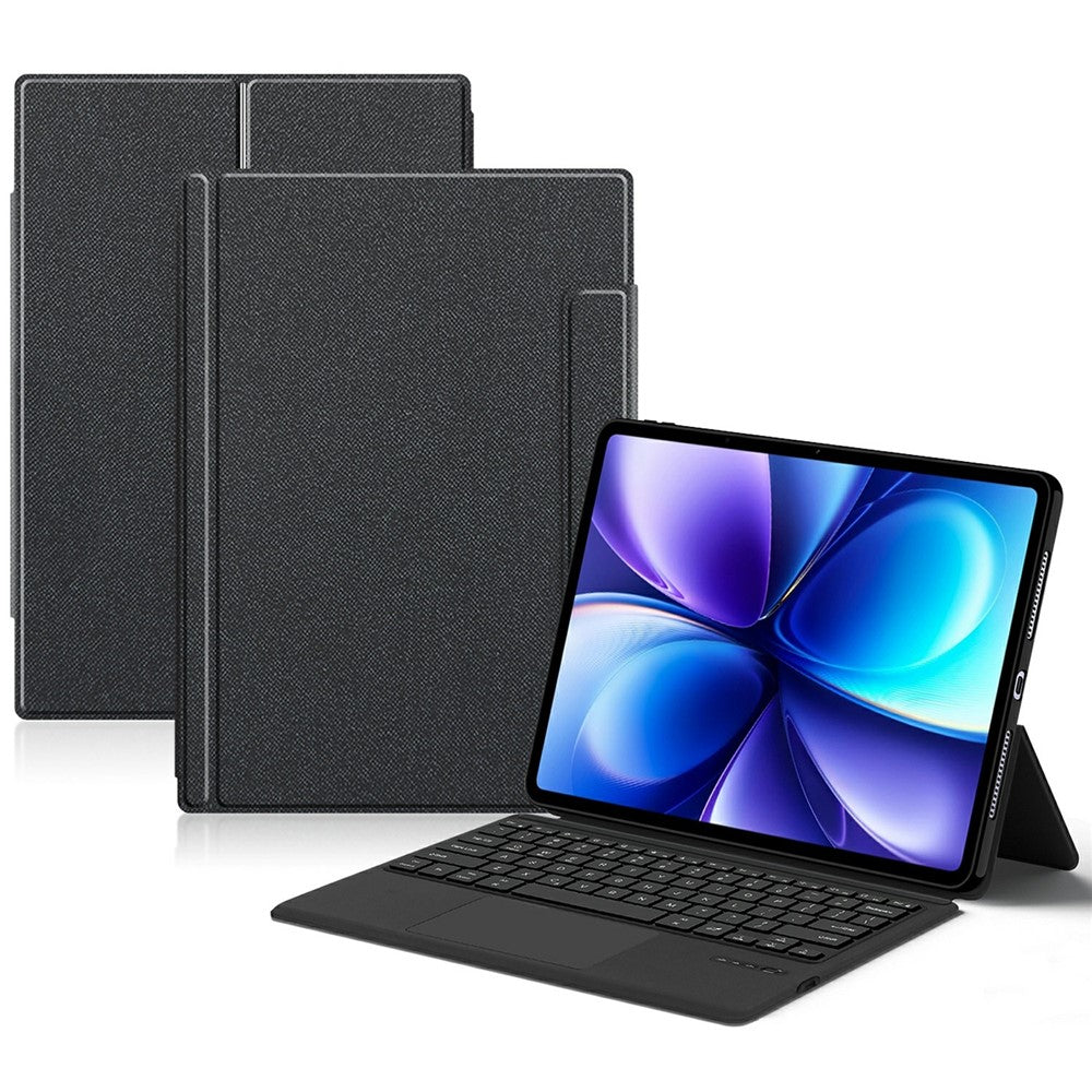 For vivo Pad6 Pro Leather Case + Touchpad Bluetooth-Compatible Keyboard (without Backlit)