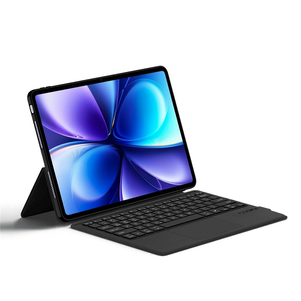 For vivo Pad6 Pro Leather Case + Touchpad Bluetooth-Compatible Keyboard (without Backlit)