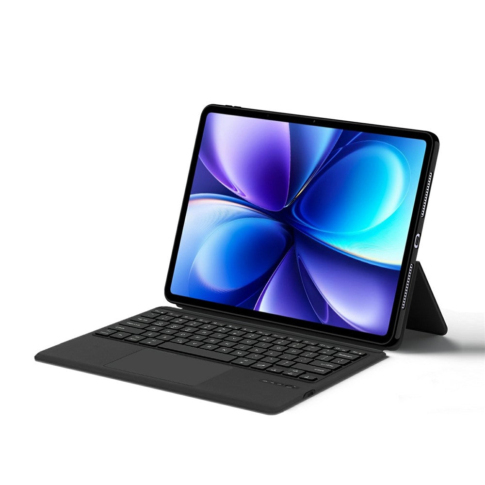 For vivo Pad6 Pro Leather Case + Touchpad Bluetooth-Compatible Keyboard (without Backlit)