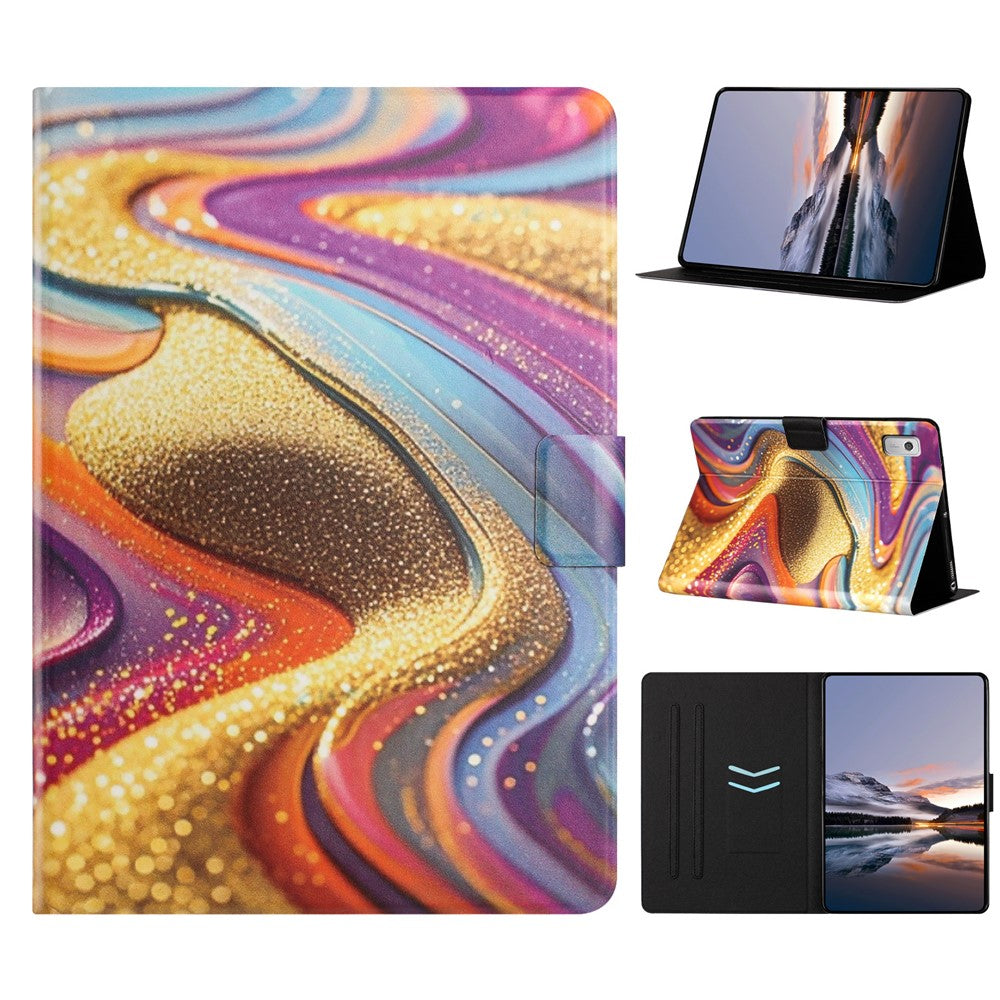 Lenovo Tab M9 Surfplatta Skal Litchy Texture TPU + PU Läder Skyddsfodral