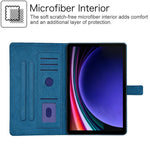 For Samsung Galaxy Tab S11 Tablet Case Embossed Magpie Pattern TPU PU Protective Cover with Card Slots
