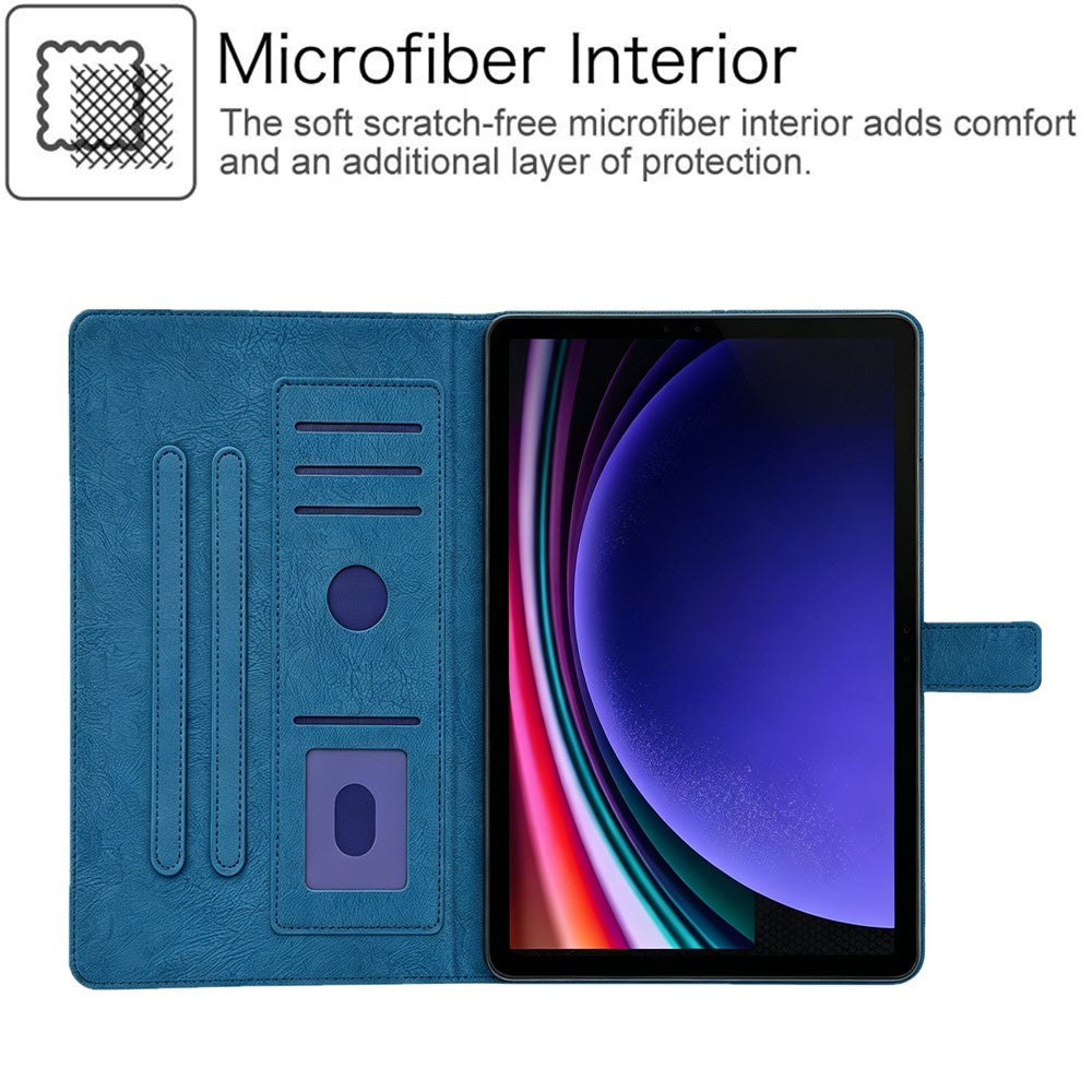 For Samsung Galaxy Tab S11 Tablet Case Embossed Magpie Pattern TPU PU Protective Cover with Card Slots