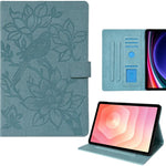 For Samsung Galaxy Tab S11 Tablet Case Embossed Magpie Pattern TPU PU Protective Cover with Card Slots