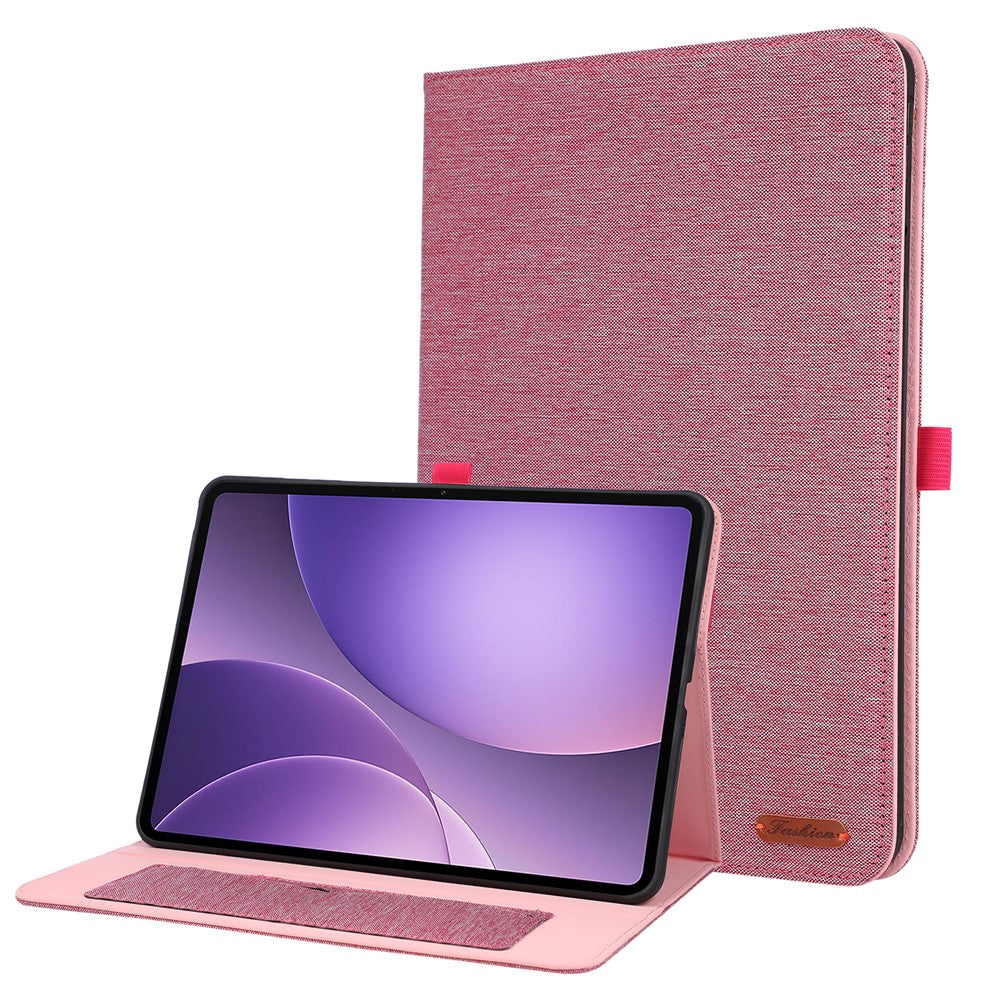 For Oppo Pad 5 Case with Stand Card Holder Cloth Texture Leather Tablet Cover