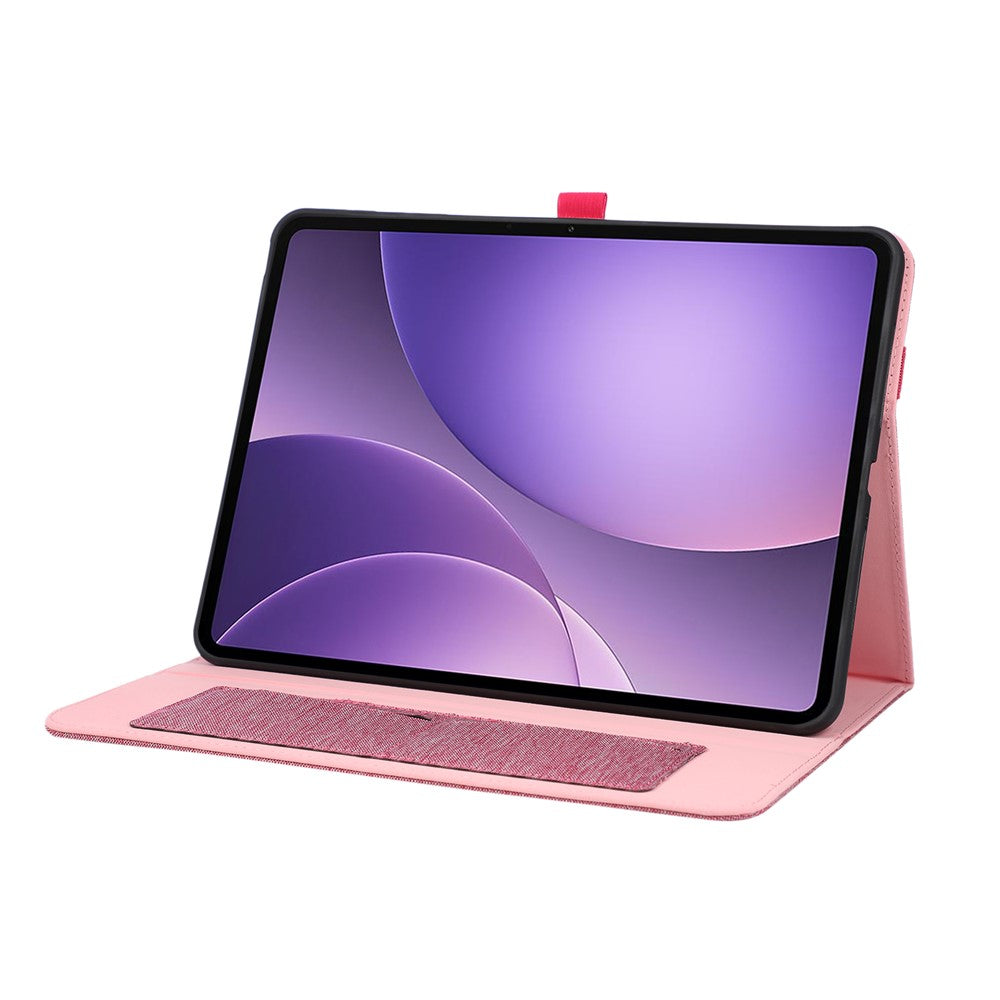 For Oppo Pad 5 Case with Stand Card Holder Cloth Texture Leather Tablet Cover